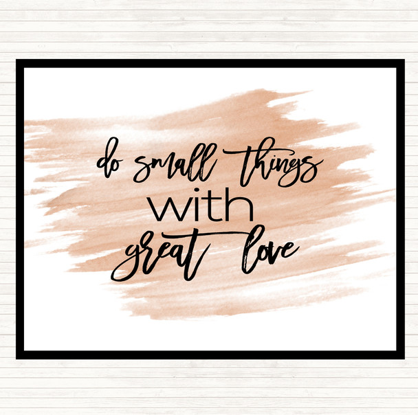Watercolour Small Things Quote Dinner Table Placemat