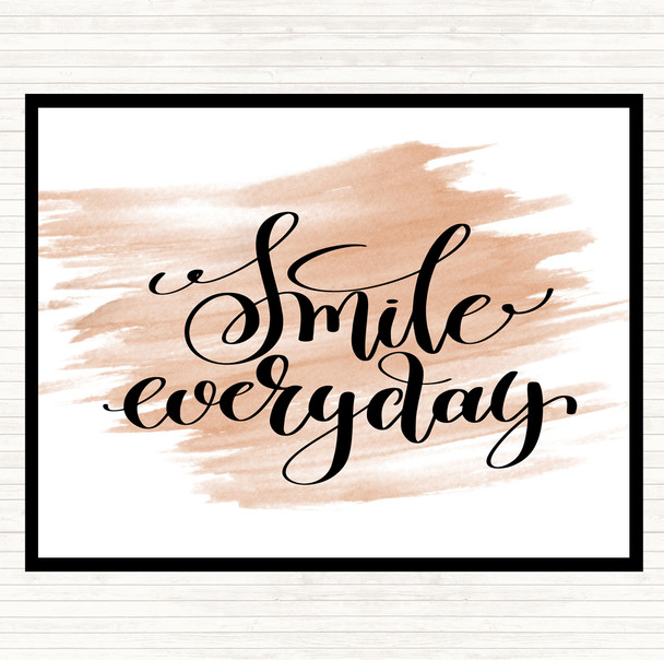 Watercolour Smile Everyday Quote Dinner Table Placemat