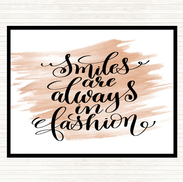 Watercolour Smiles Are Always In Fashion Quote Dinner Table Placemat