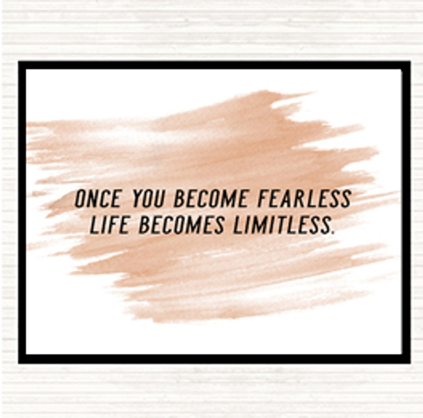 Watercolour Become Fearless Quote Mouse Mat Pad