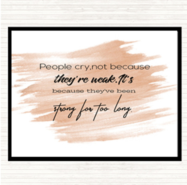 Watercolour Strong For Too Long Quote Dinner Table Placemat