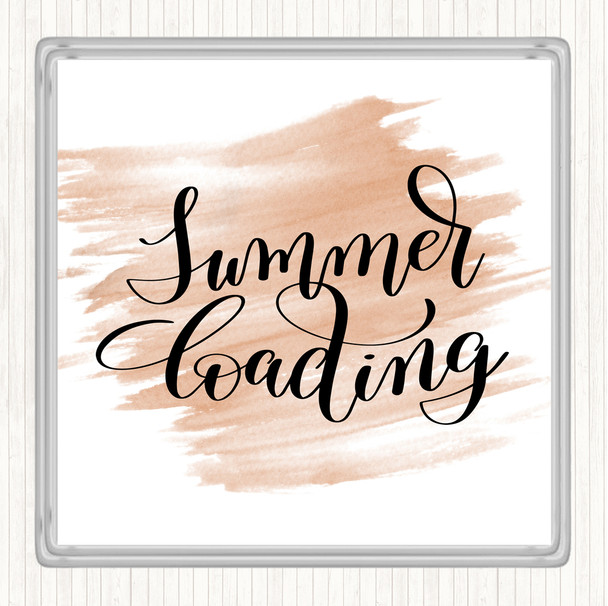 Watercolour Summer Loading Quote Drinks Mat Coaster