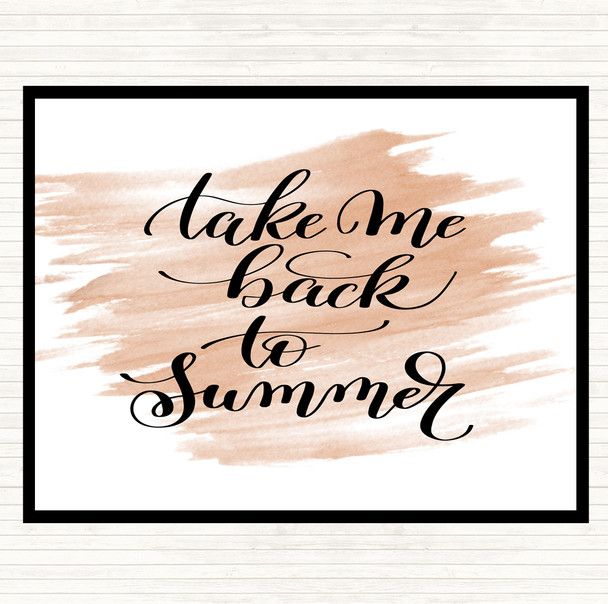Watercolour Take Me Back To Summer Quote Mouse Mat Pad