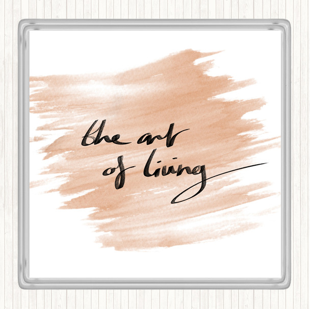 Watercolour The Art Living Quote Drinks Mat Coaster