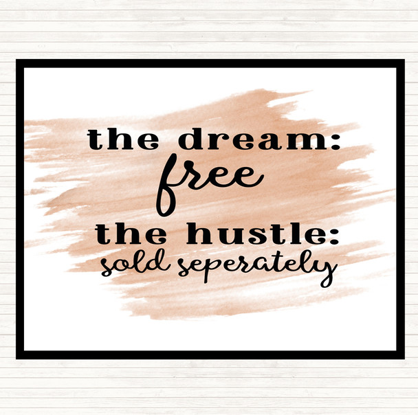 Watercolour The Dream The Hustle Quote Mouse Mat Pad