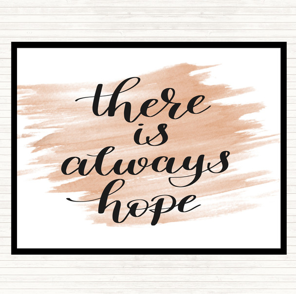 Watercolour There Is Always Hope Quote Dinner Table Placemat