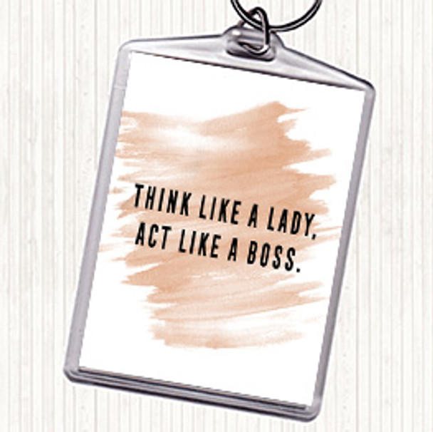 Watercolour Act Like A Boss Quote Bag Tag Keychain Keyring