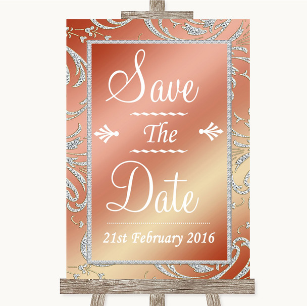 Coral Pink Save The Date Personalised Wedding Sign