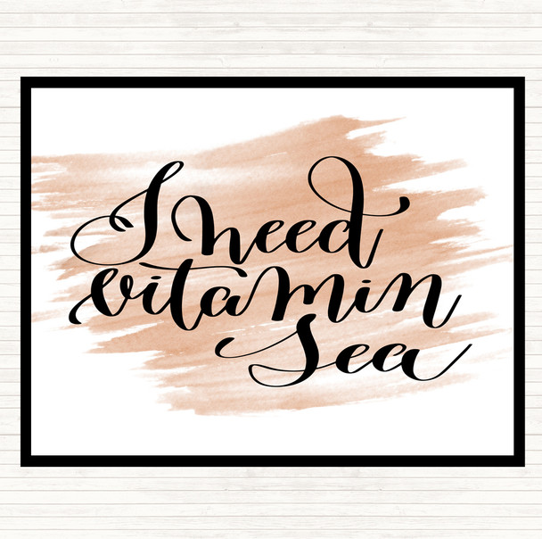 Watercolour Vitamin Sea Quote Dinner Table Placemat