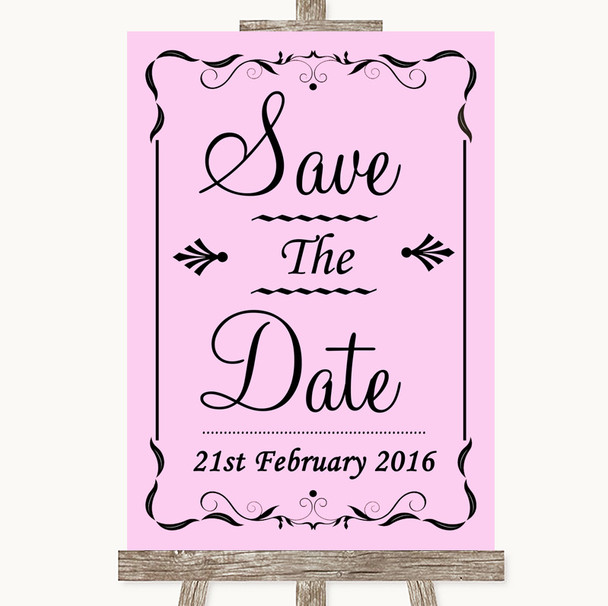 Pink Save The Date Personalised Wedding Sign