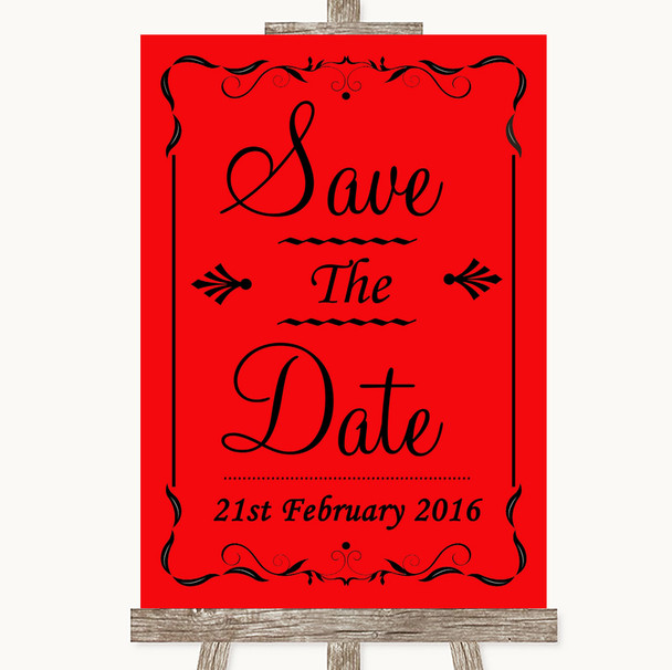 Red Save The Date Personalised Wedding Sign