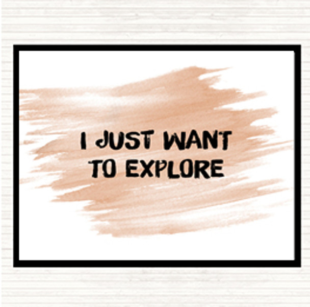 Watercolour Want To Explore Quote Dinner Table Placemat