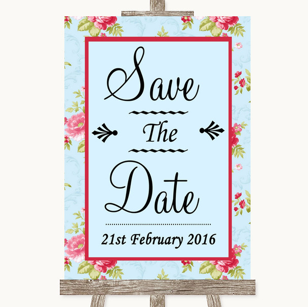 Shabby Chic Floral Save The Date Personalised Wedding Sign