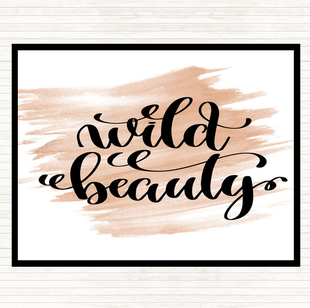 Watercolour Wild Beauty Quote Mouse Mat Pad