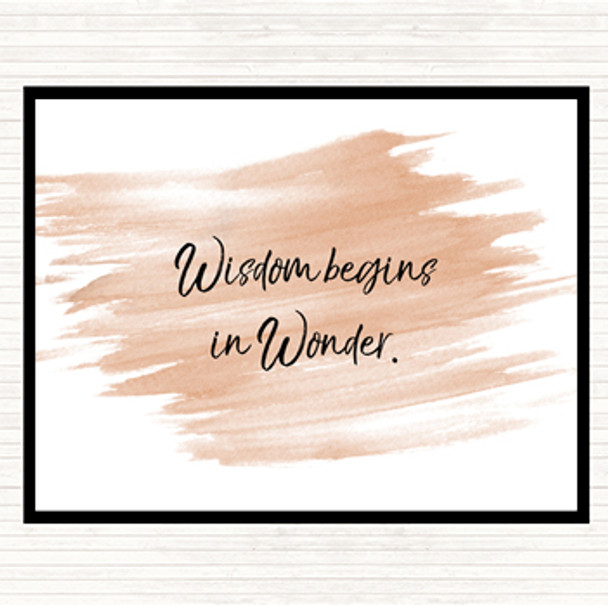 Watercolour Wisdom Begins In Wonder Quote Dinner Table Placemat