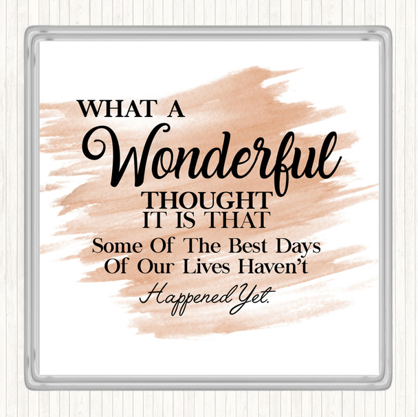 Watercolour Wonderful Thought Quote Drinks Mat Coaster