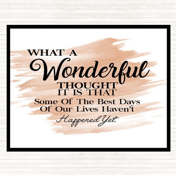 Watercolour Wonderful Thought Quote Dinner Table Placemat