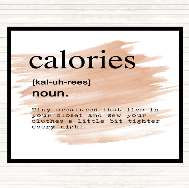 Watercolour Word Definition Calories Quote Mouse Mat Pad