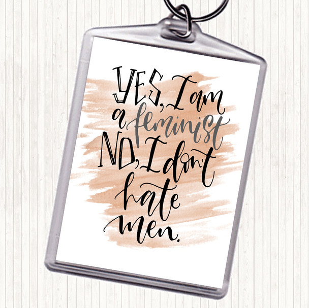 Watercolour Yes Feminist Quote Bag Tag Keychain Keyring