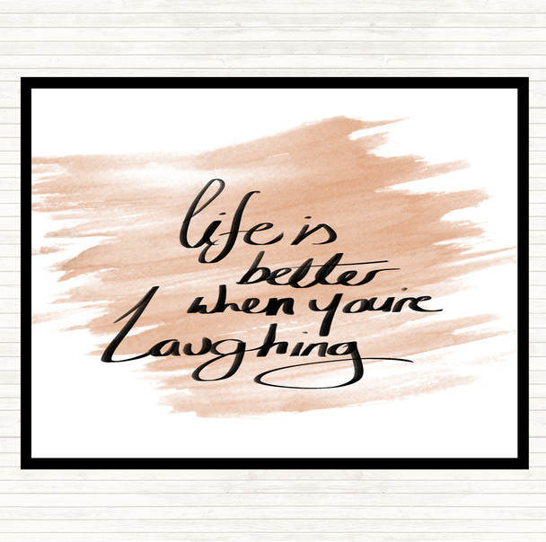 Watercolour Better When Laughing Quote Dinner Table Placemat