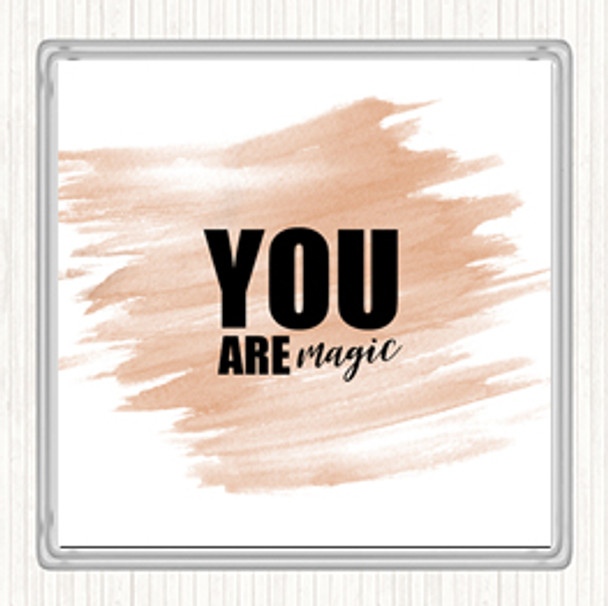 Watercolour You Are Magic Quote Drinks Mat Coaster