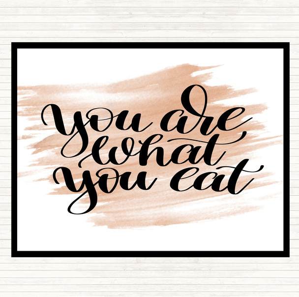 Watercolour You Are What You Eat Quote Dinner Table Placemat