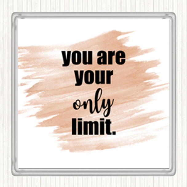 Watercolour You Are Your Only Limit Quote Drinks Mat Coaster