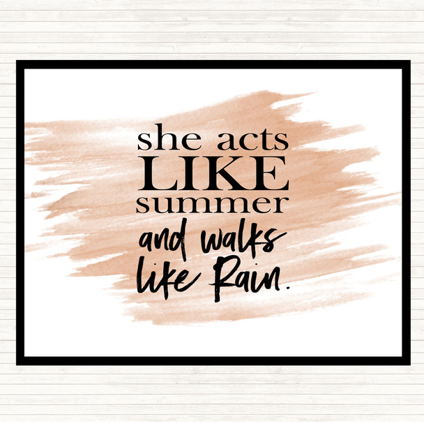 Watercolour Acts Like Summer Quote Mouse Mat Pad