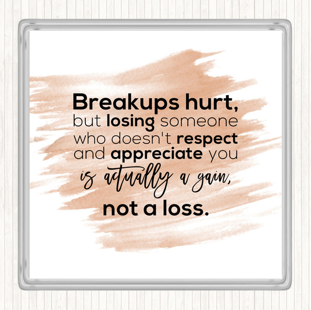 Watercolour Breakups Hurt Quote Drinks Mat Coaster