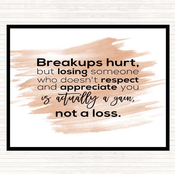 Watercolour Breakups Hurt Quote Mouse Mat Pad