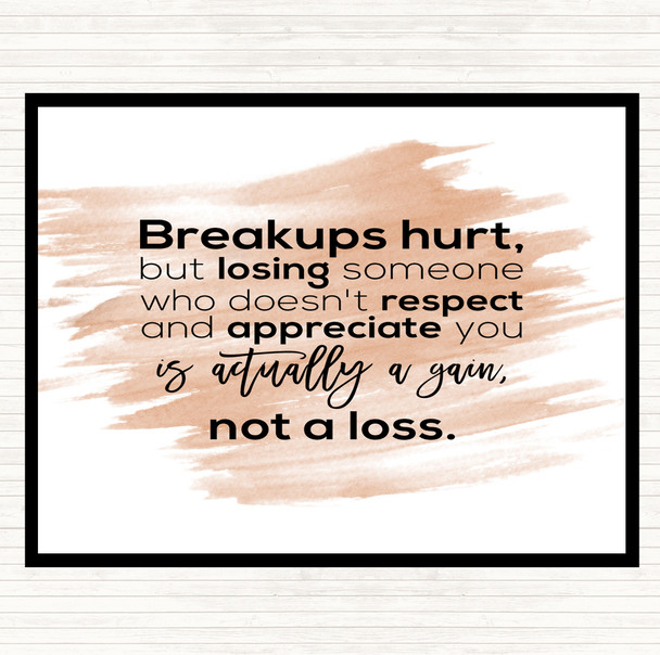 Watercolour Breakups Hurt Quote Dinner Table Placemat