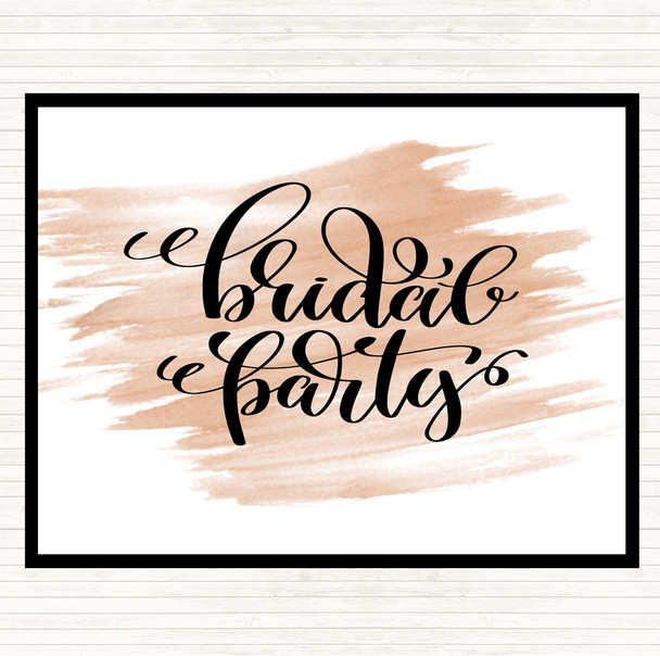 Watercolour Bridal Party Quote Dinner Table Placemat