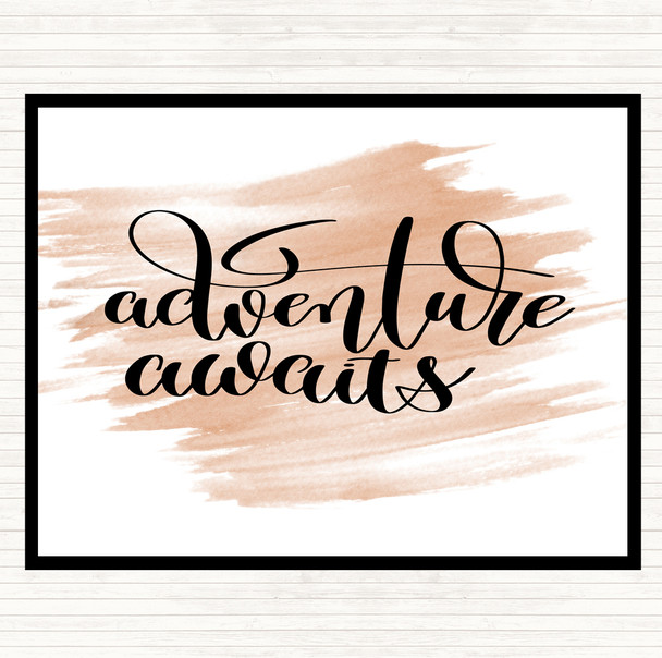 Watercolour Adventure Awaits Quote Dinner Table Placemat