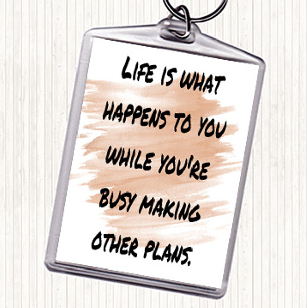 Watercolour Busy Making Other Plans Quote Bag Tag Keychain Keyring