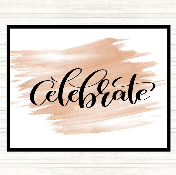 Watercolour Celebrate Swirl Quote Dinner Table Placemat