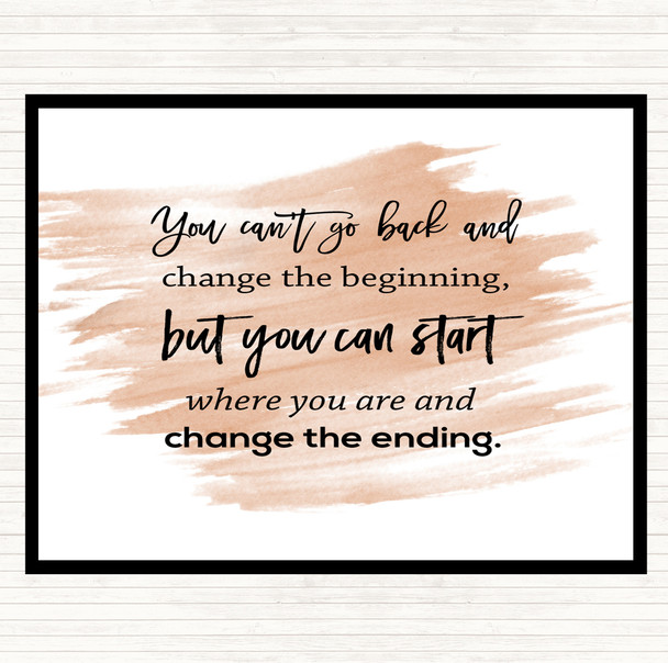 Watercolour Change The Ending Quote Mouse Mat Pad