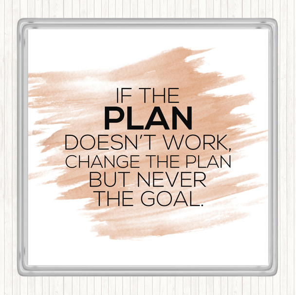 Watercolour Change The Plan Quote Drinks Mat Coaster