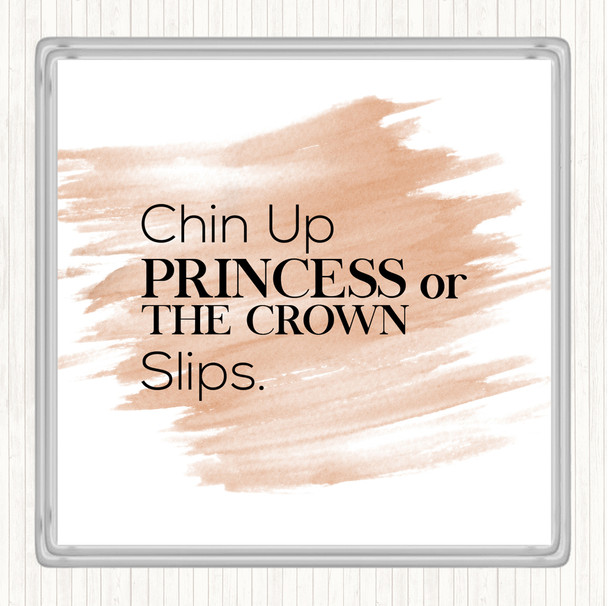 Watercolour Chin Up Quote Drinks Mat Coaster