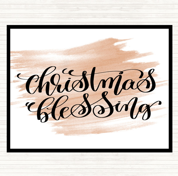 Watercolour Christmas Blessing Quote Mouse Mat Pad