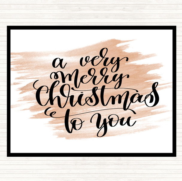 Watercolour Christmas Ha Very Merry Quote Dinner Table Placemat