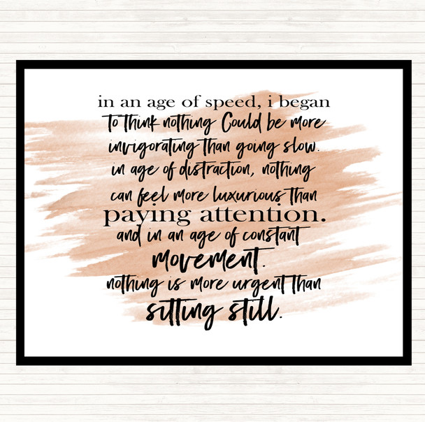 Watercolour Age Of Speed Quote Mouse Mat Pad