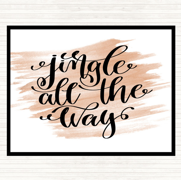 Watercolour Christmas Jingle All The Way Quote Mouse Mat Pad