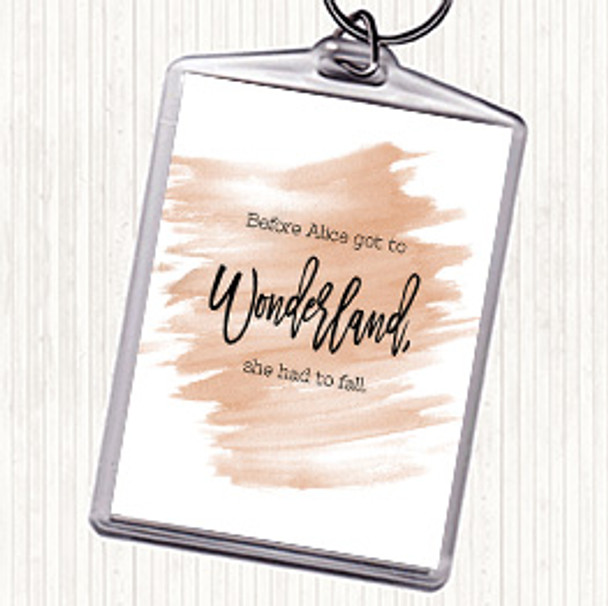 Watercolour Alice Fail Quote Bag Tag Keychain Keyring