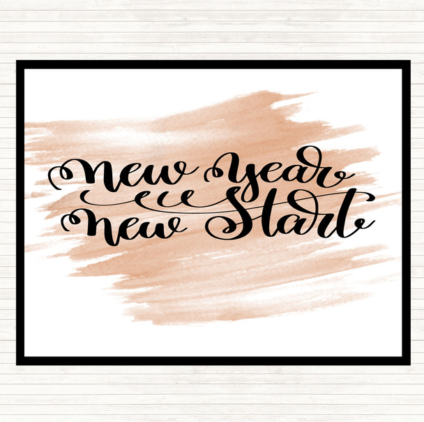 Watercolour Christmas New Year New Start Quote Mouse Mat Pad