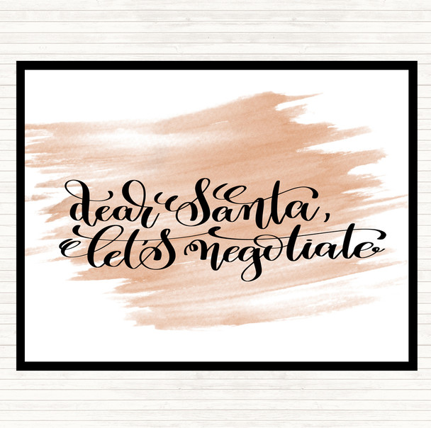 Watercolour Christmas Santa Let Negotiate Quote Dinner Table Placemat