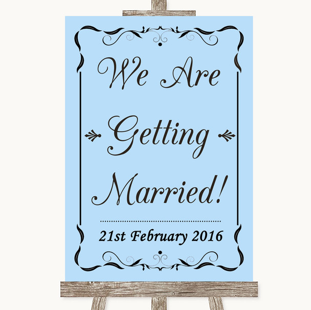 Blue We Are Getting Married Personalised Wedding Sign