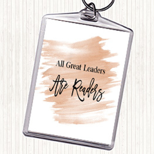 Watercolour All Great Leaders Quote Bag Tag Keychain Keyring
