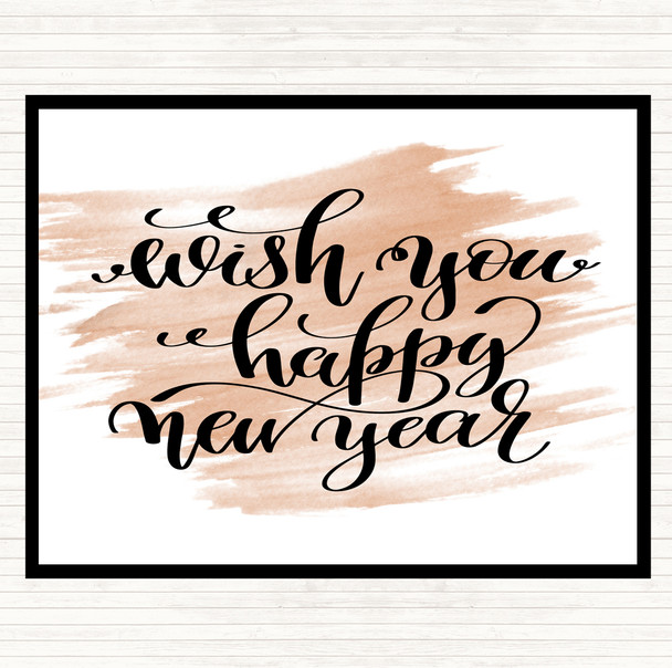 Watercolour Christmas Wish Happy New Year Quote Mouse Mat Pad