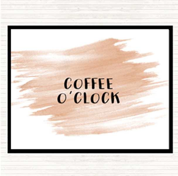 Watercolour Coffee O'clock Quote Mouse Mat Pad