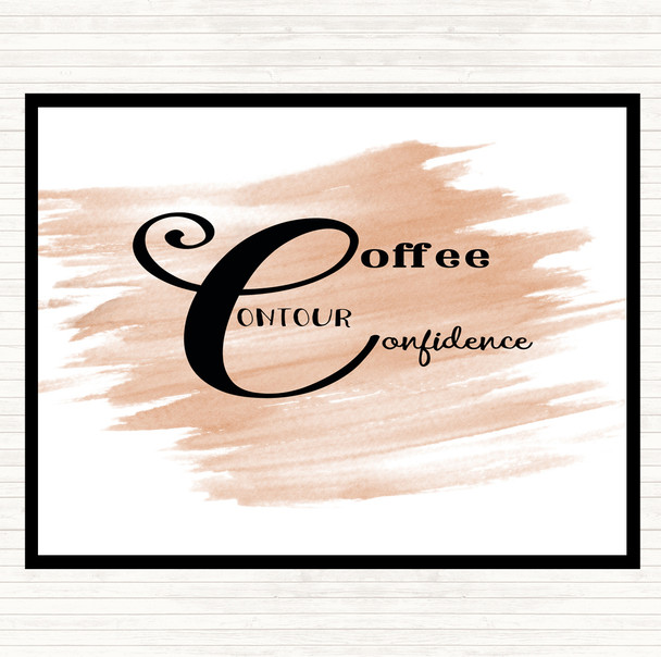 Watercolour Coffee  Confidence Quote Dinner Table Placemat